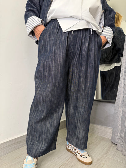 Pantalone Denim Rigato