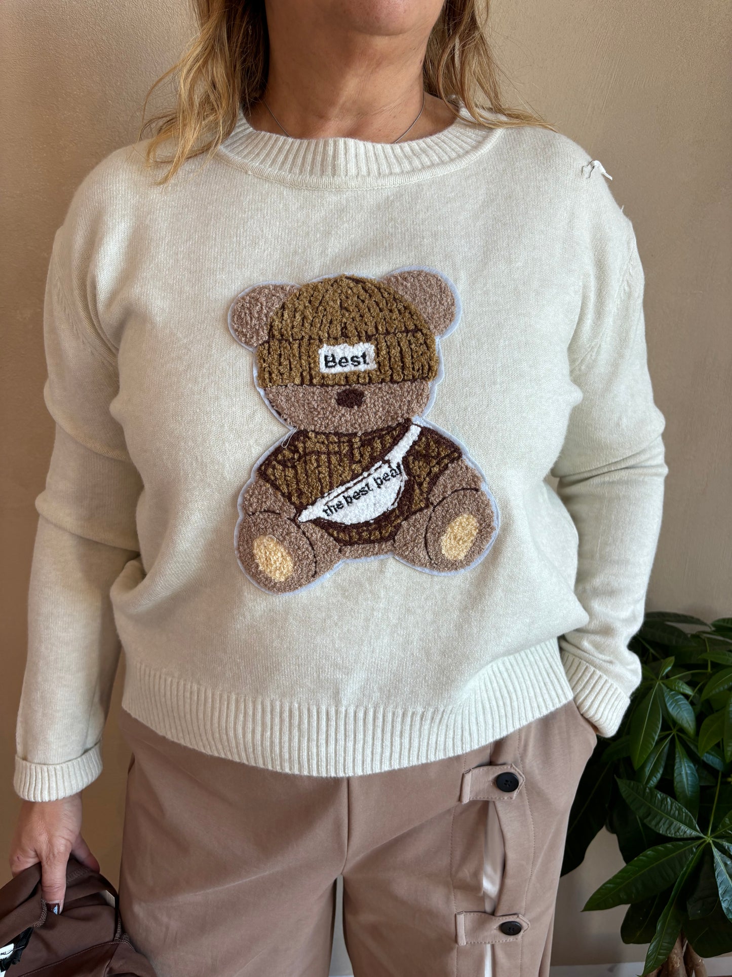 Maglione Orsetto Burro