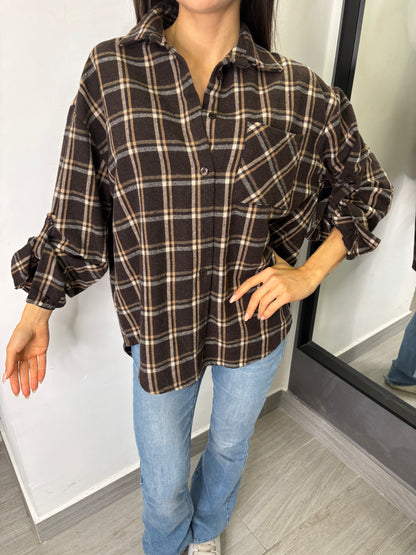 Camicia Scozzese Marrone