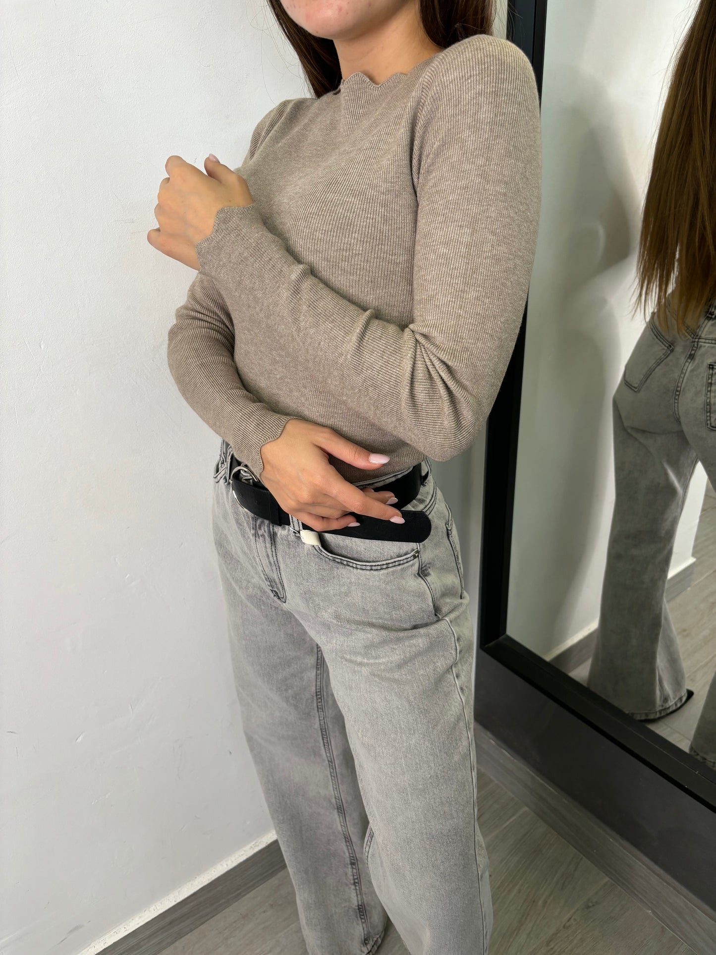 Maglioncino Smerlato Tortora