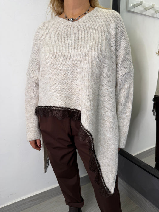 Maglione Pizzo Burro