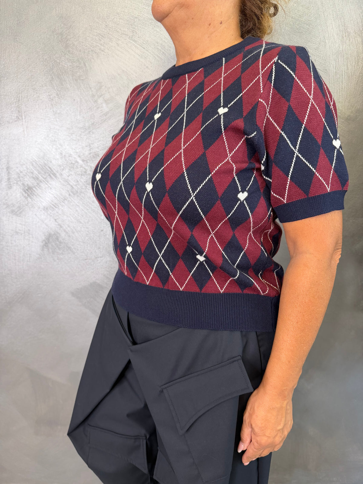 Maglia Rombi Blu e Bordeaux