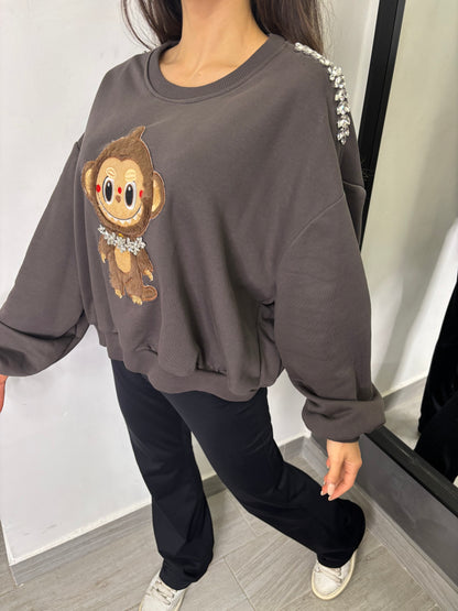 Felpa Labubu Marrone