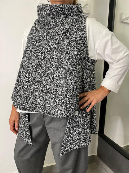 Gilet Wendy Bucle Grigio/Nero