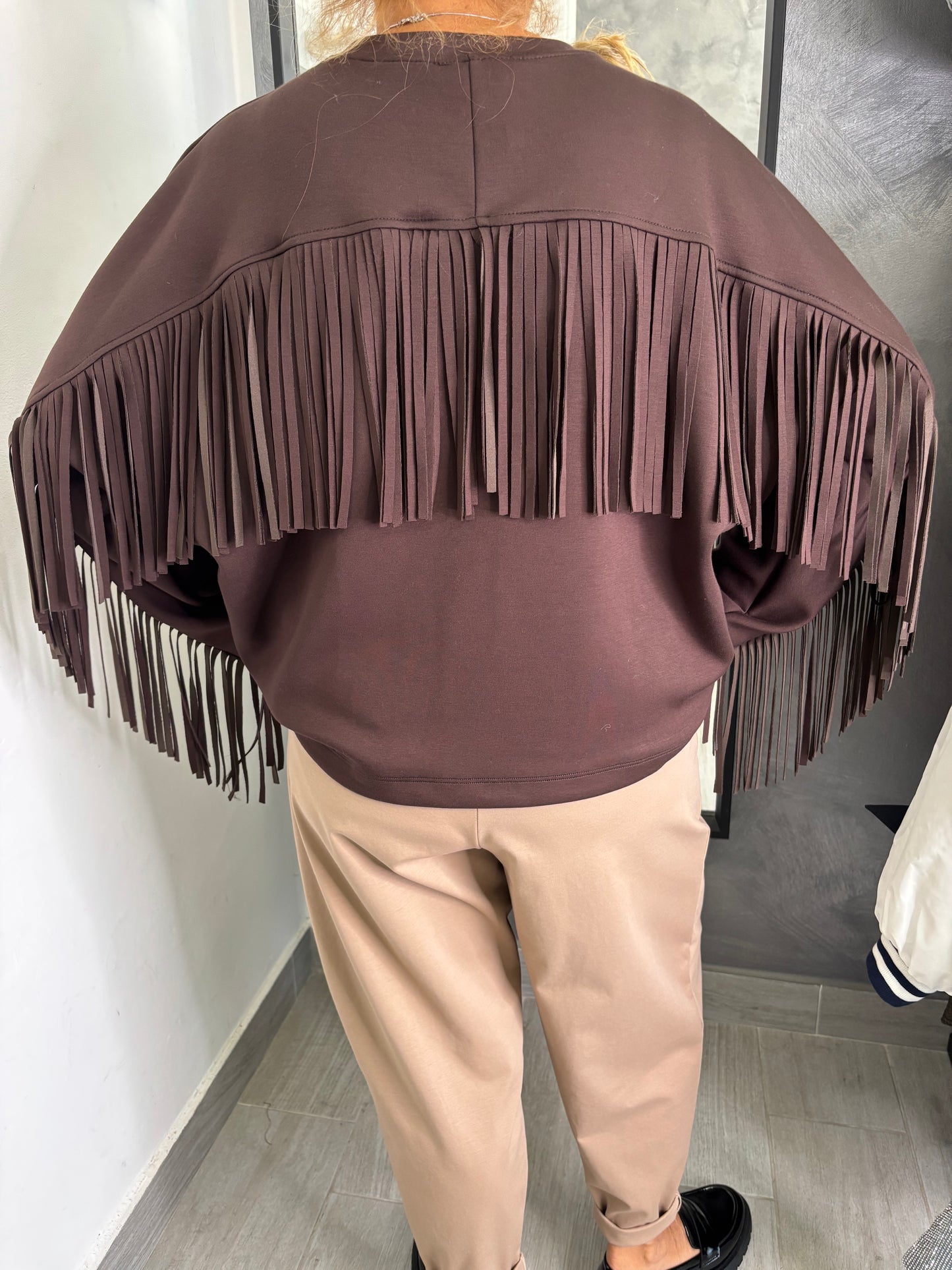 Felpa Frange Marrone Lumina