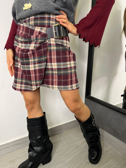 Gonna Scozzese Bordeaux