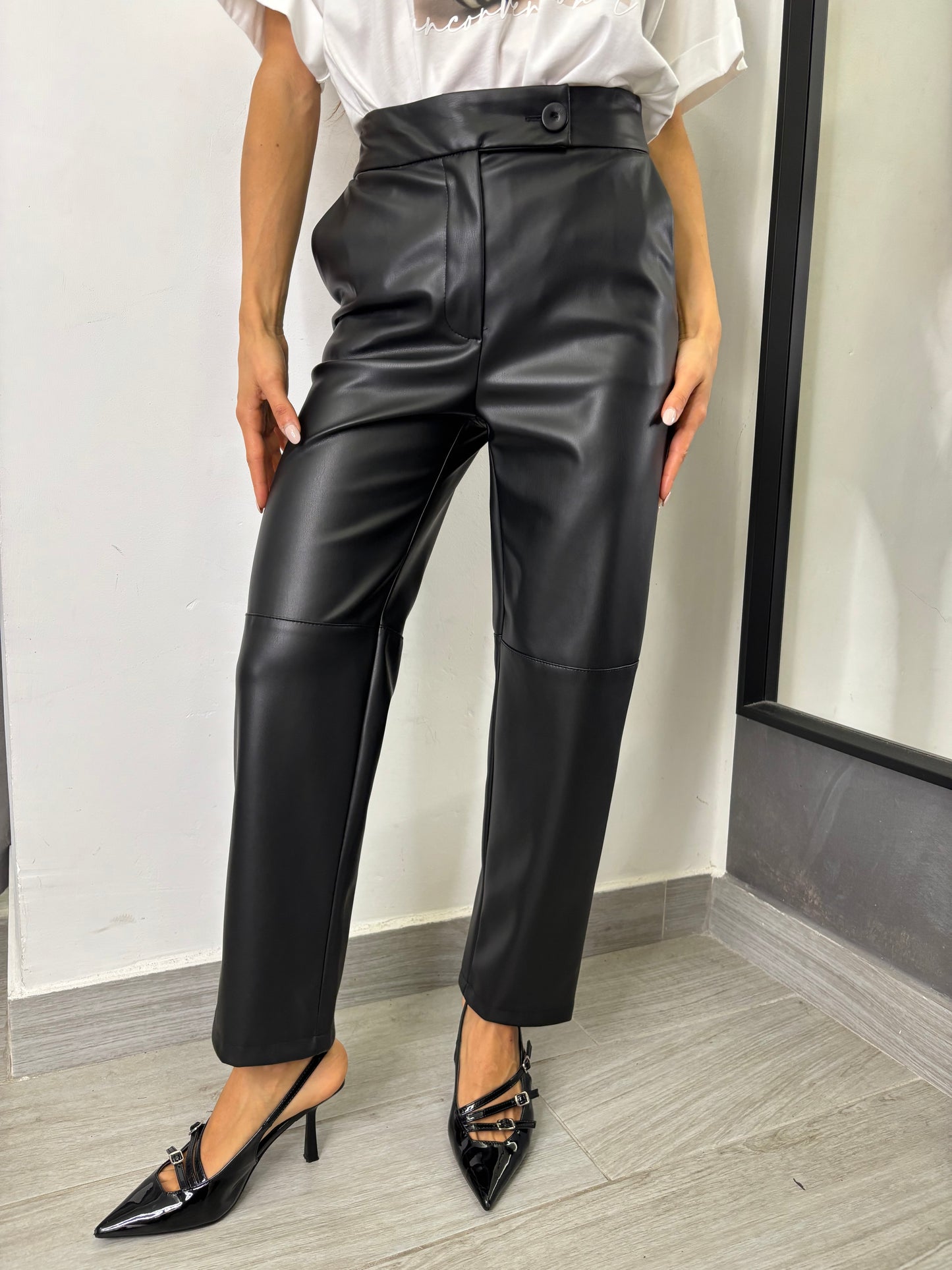 Pantalone Ecopelle Nero Imperial