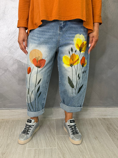 Jeans Wendy Papaveri Colorati