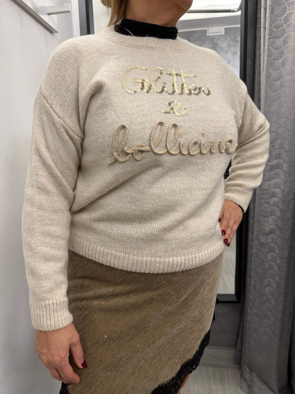 Maglioncino Glitter e Bollicine Burro