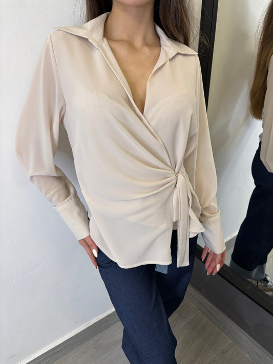 Camicia Fiocco Beige
