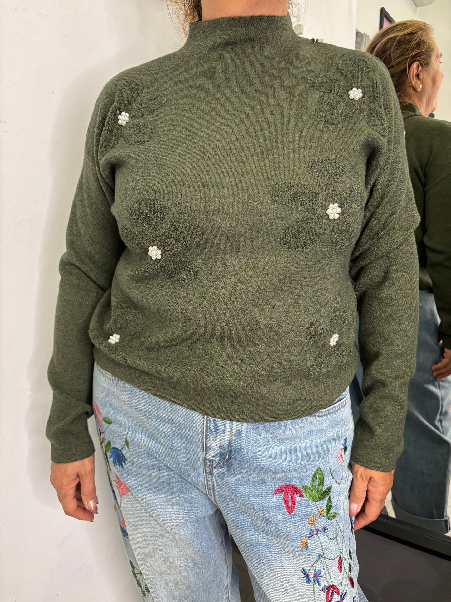 Maglione Perla Verde Militare