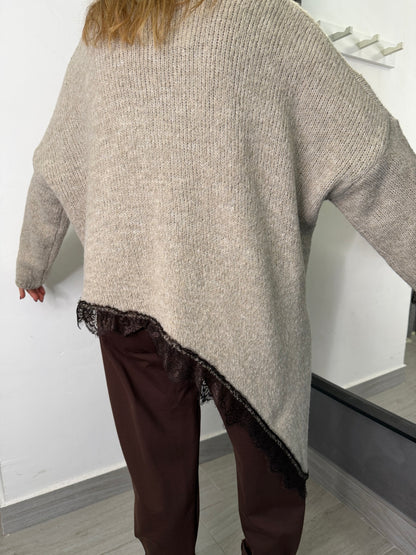 Maglione Pizzo Beige