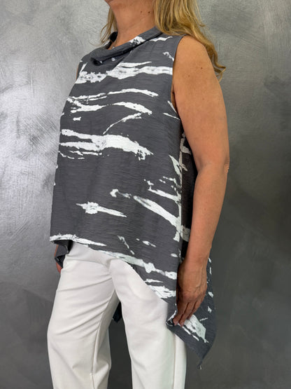 Top Wendy Onda Grigio/Bianco