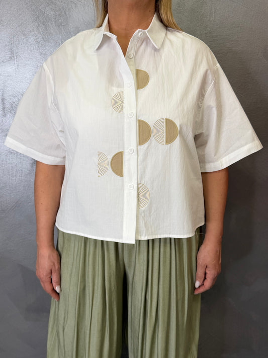 Camicia Bianca/Verde