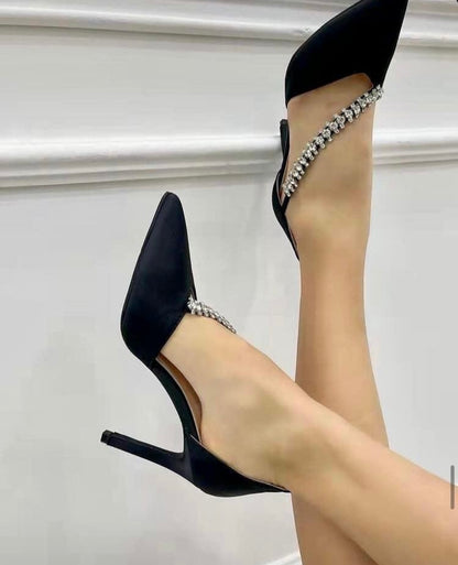 Decolte Crystal in Raso Nero