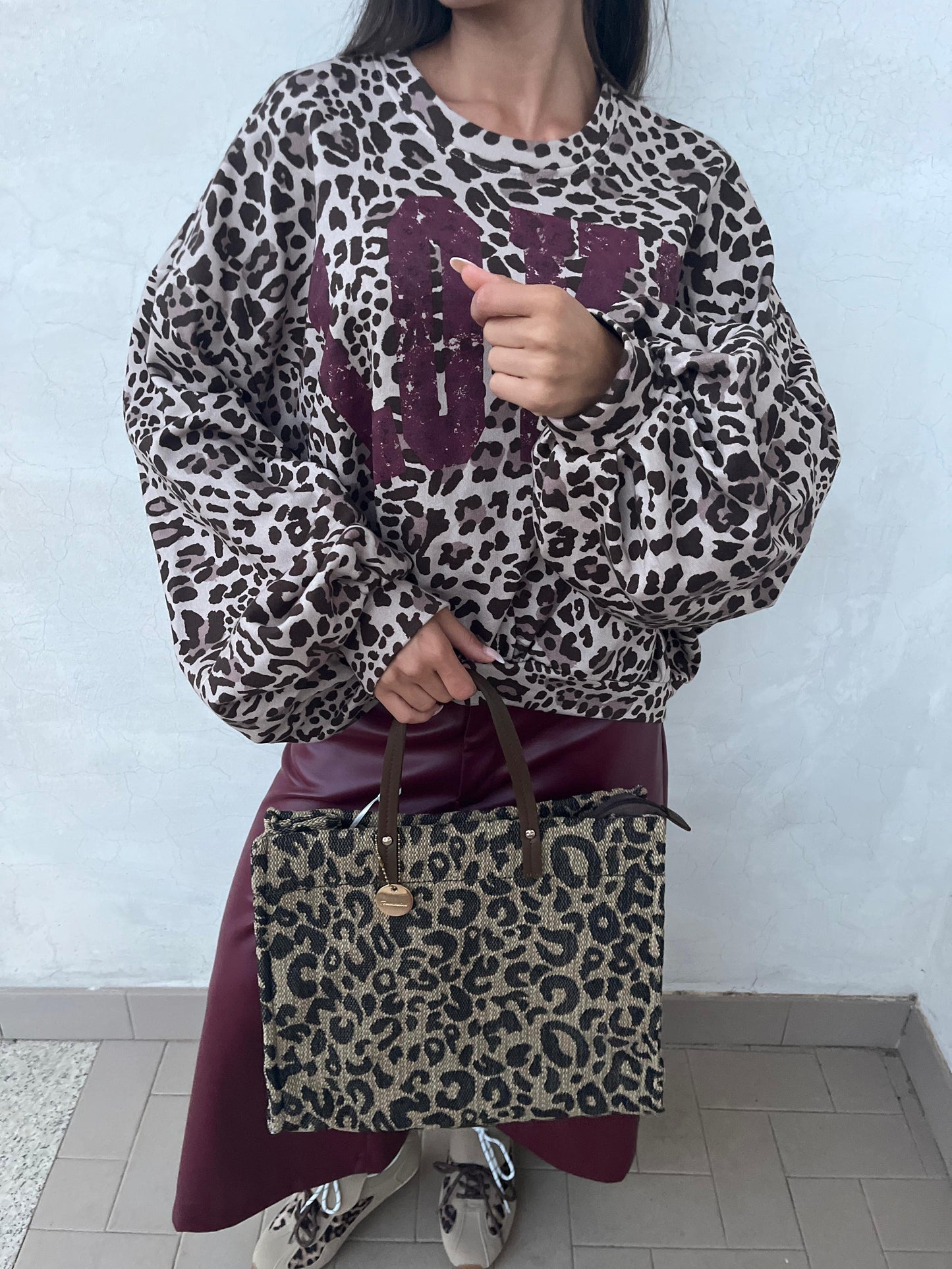 Felpa Love Leopardata
