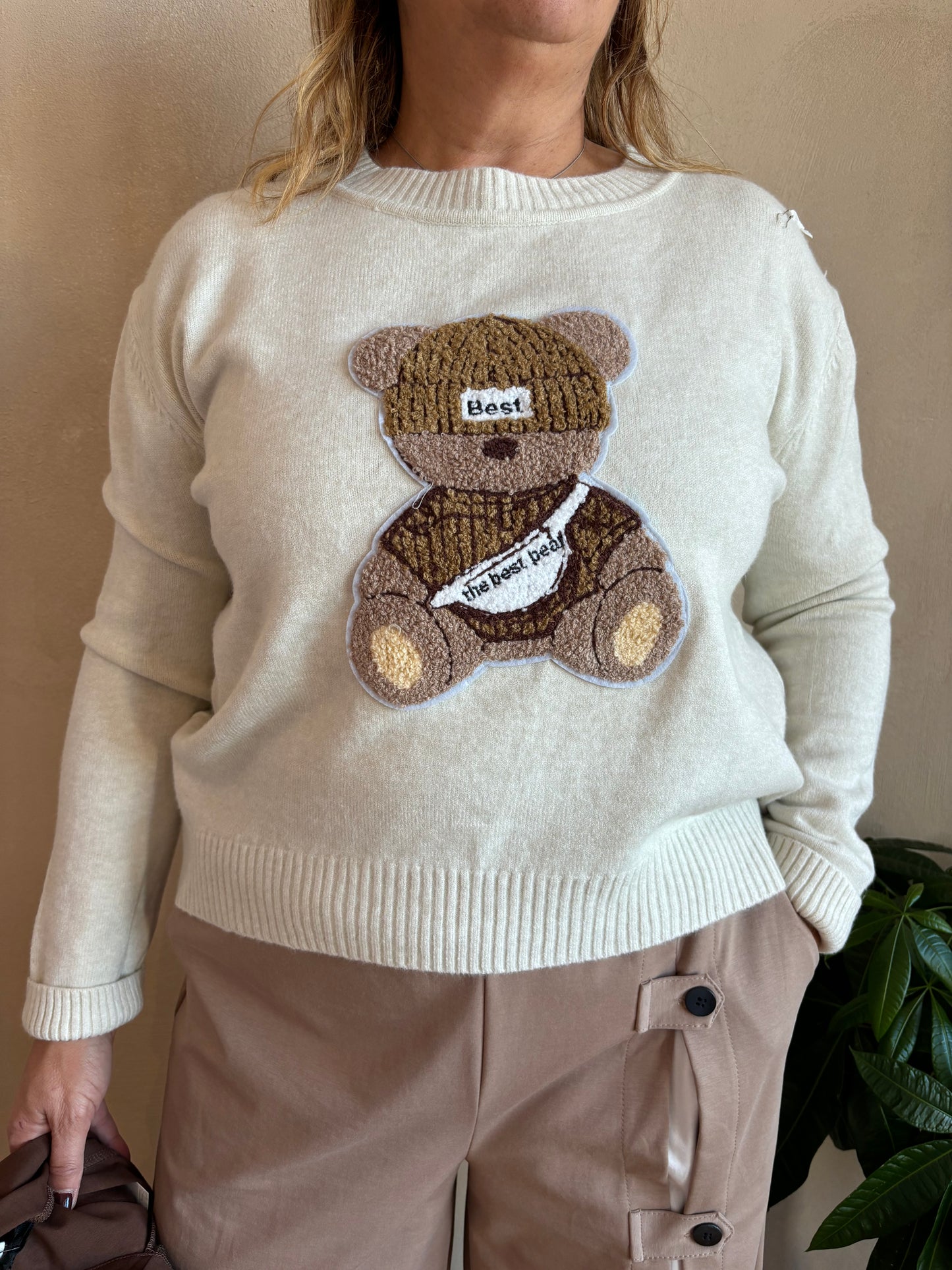 Maglione Orsetto Burro