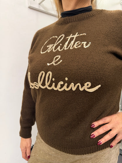 Maglioncino Glitter e Bollicine Marrone