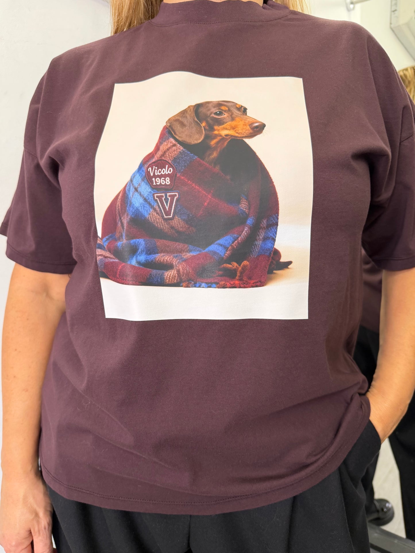 T-shirt Bassotto Plaid Melanzana Vicolo