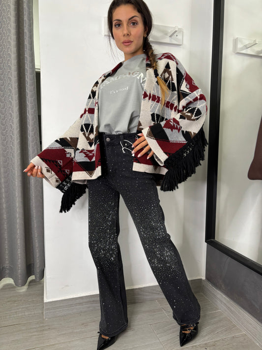 Cardigan Etnico Con Frange Vicolo