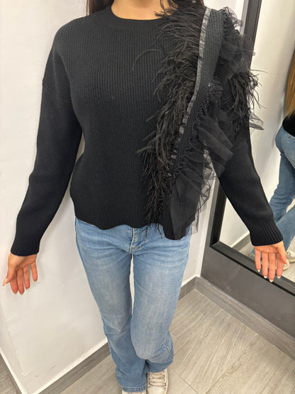 Maglione Tulle Nero