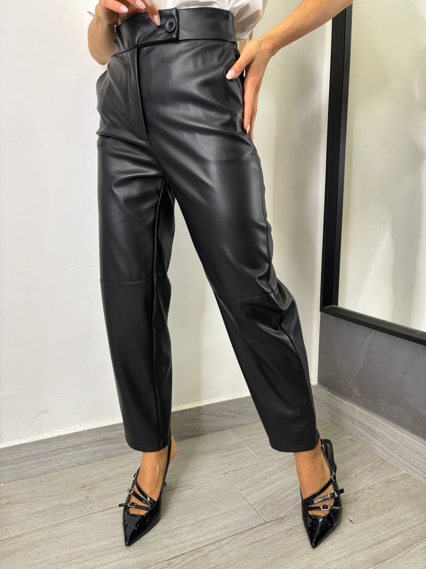 Pantalone Ecopelle Nero Imperial