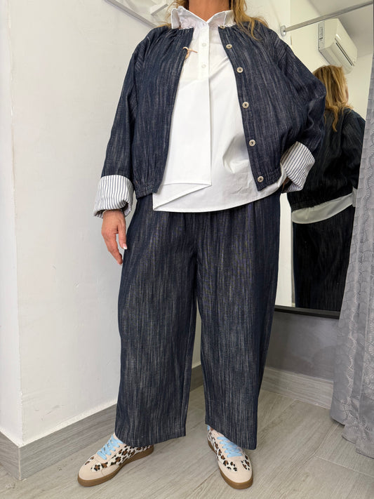 Pantalone Denim Rigato