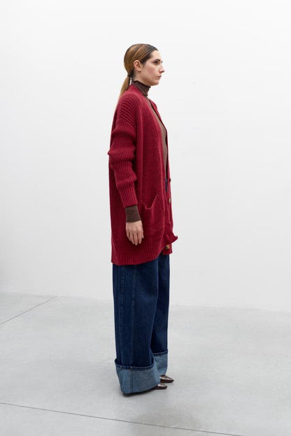 Cardigan Tout Va Bien Lumina Bordeaux