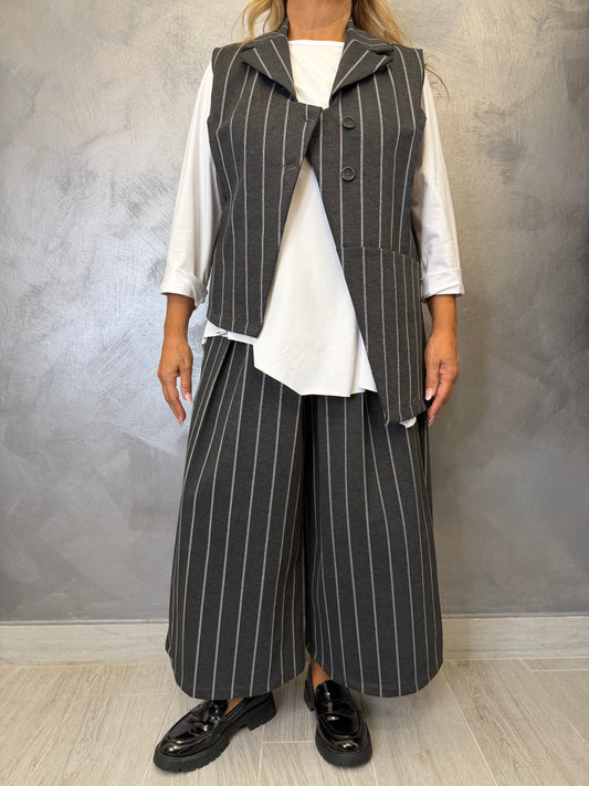 Pantalone Aléa Uni Gessato Grigio