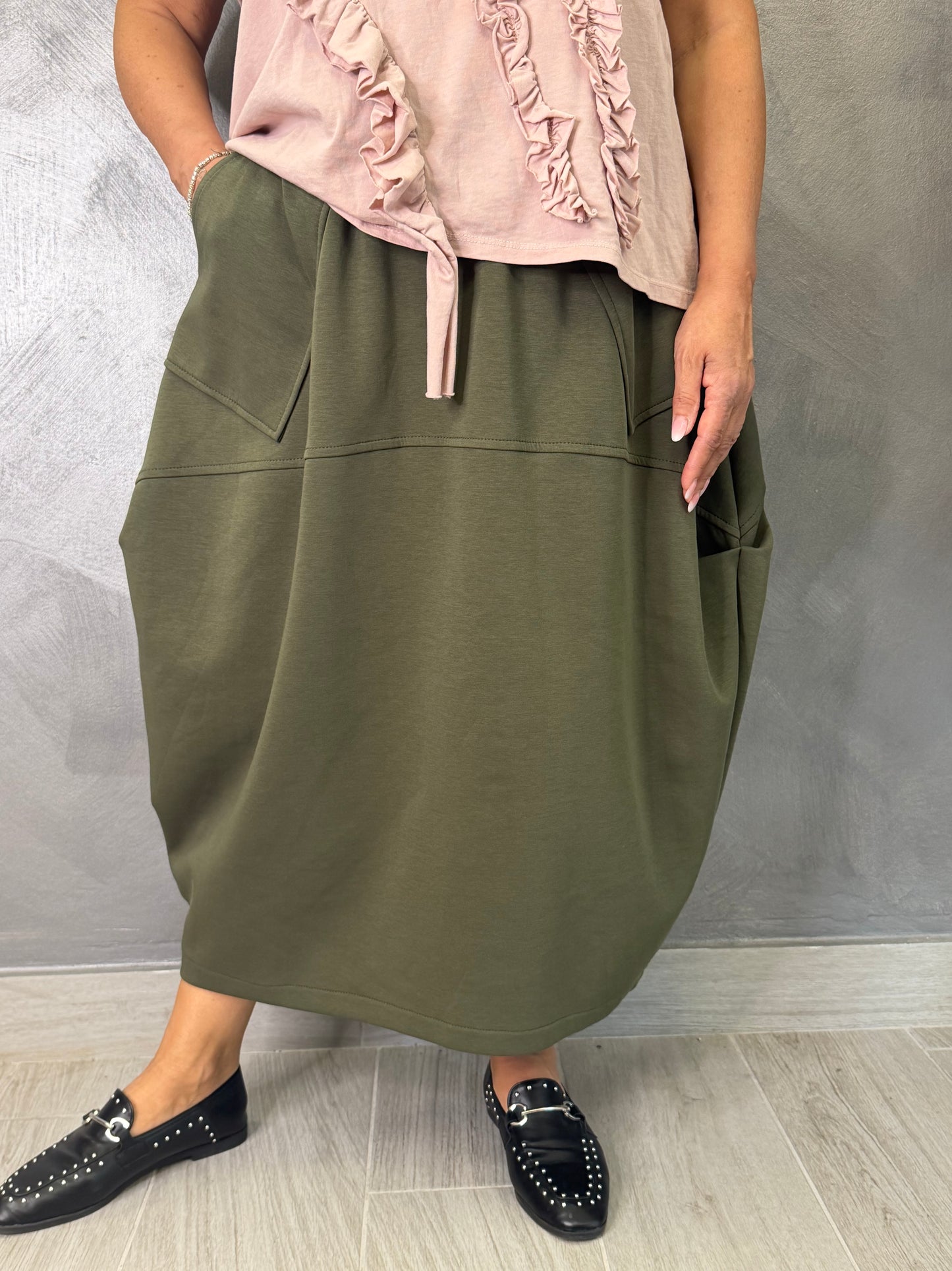 Gonna Wendy Sara Verde Militare