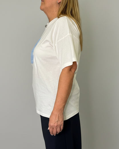 T-Shirt Logo Azzurro Vicolo