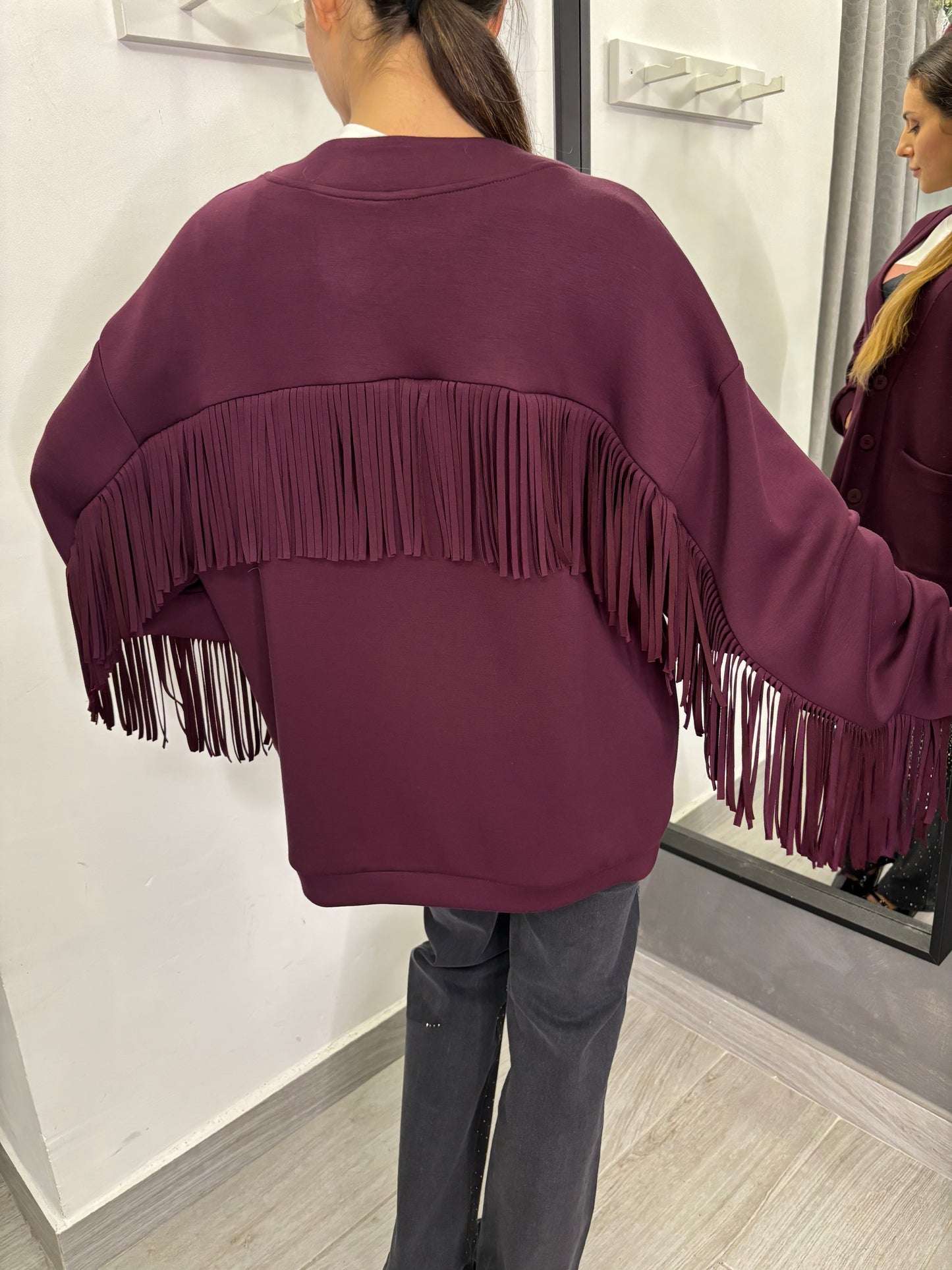Cardigan Frange Burgundi Lumina