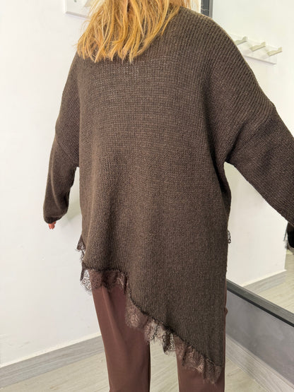 Maglione Pizzo Marrone
