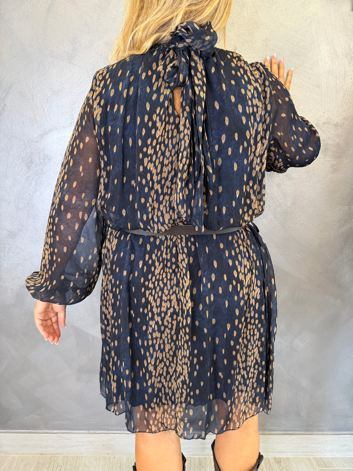 Abito Elodie Blu Notte/Beige