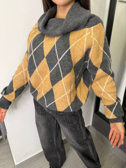 Maglione Rombi Grigio