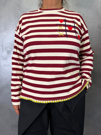 Maglia Panna e Bordeaux Vicolo