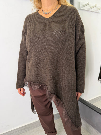 Maglione Pizzo Marrone