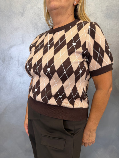 Maglia Rombi Marrone e Beige