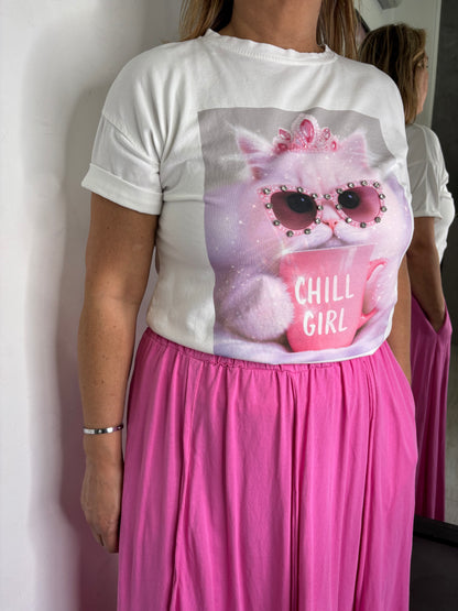 T-shirt Micio Chill Girl