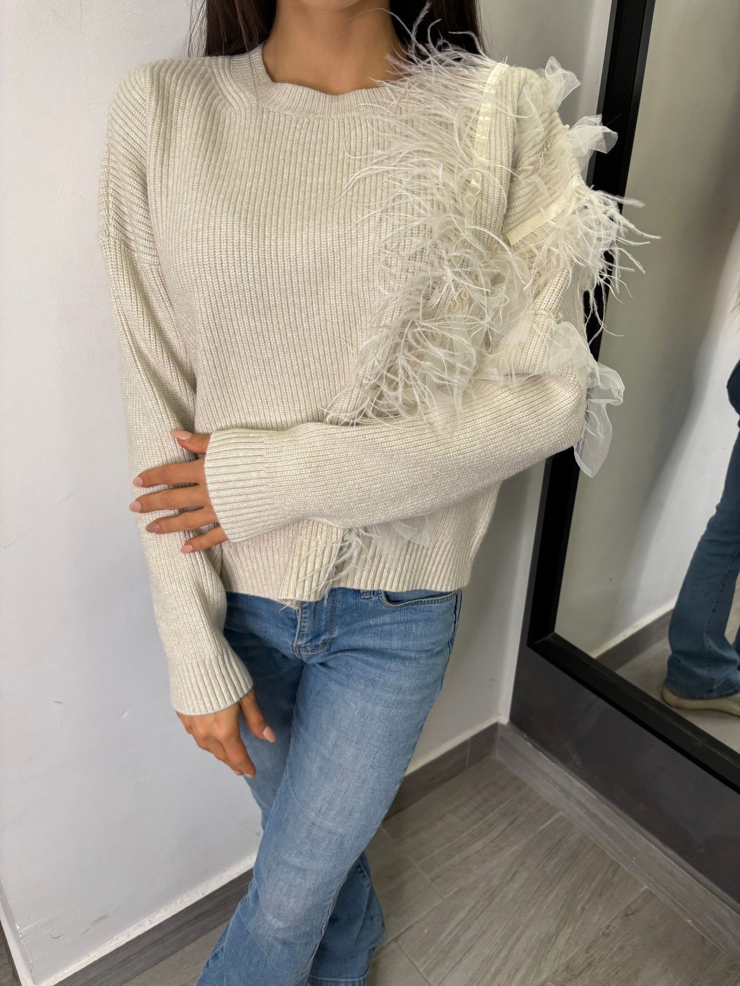 Maglione Tulle Burro