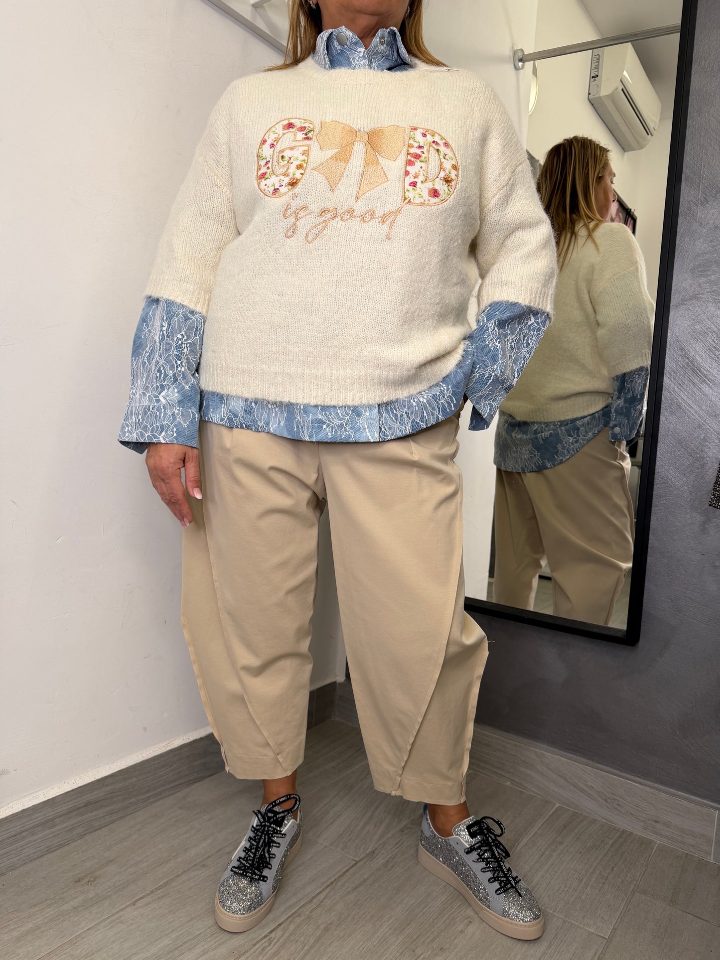 Pantalone Wendy Balloon Beige