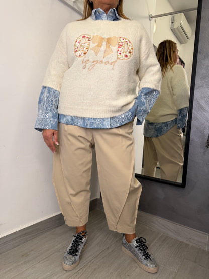 Pantalone Wendy Balloon Beige