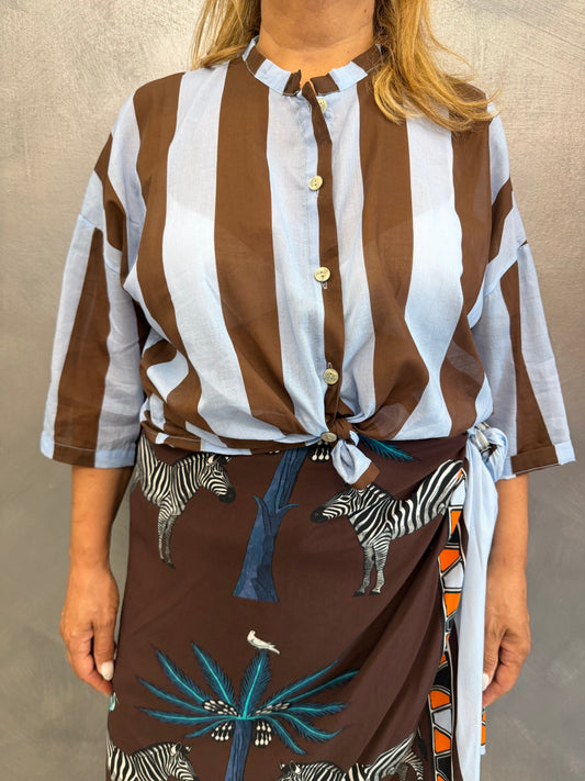 Camicia Righe Marrone