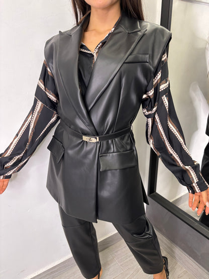 Gilet Ecopelle Nero Imperial