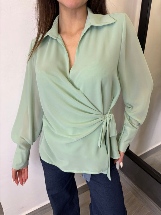 Camicia Fiocco Verde Acqua