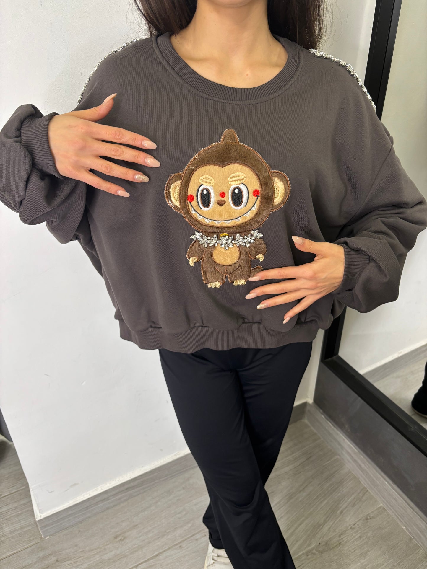 Felpa Labubu Marrone