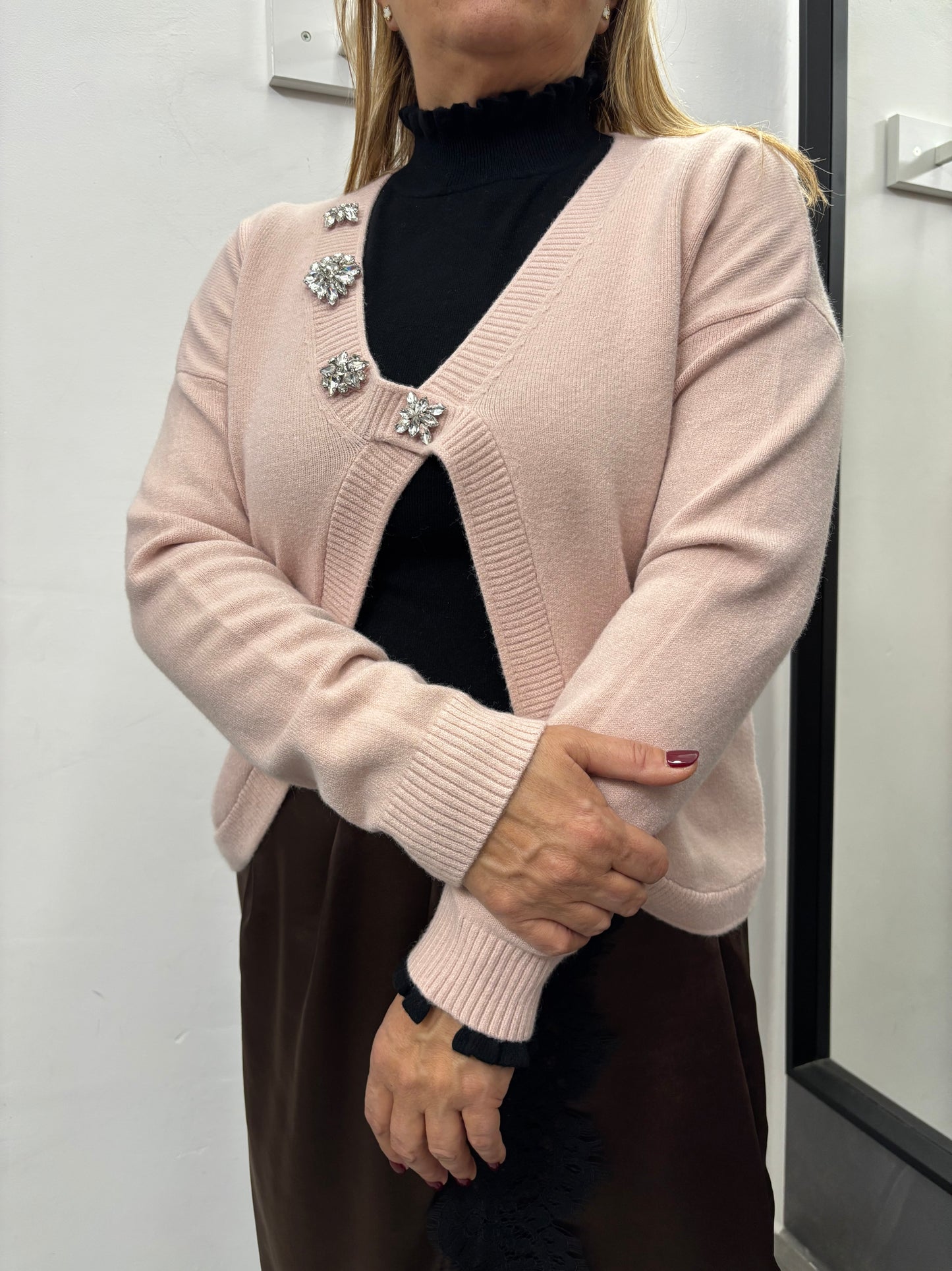 Maglioncino Scollo V Rosa