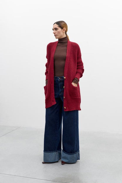 Cardigan Tout Va Bien Lumina Bordeaux