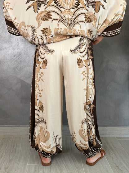 Pantalone Nives Fantasia Marrone