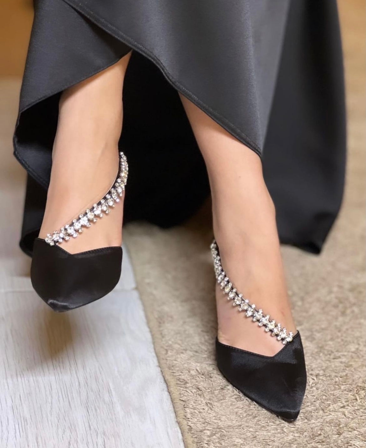 Decolte Crystal in Raso Nero
